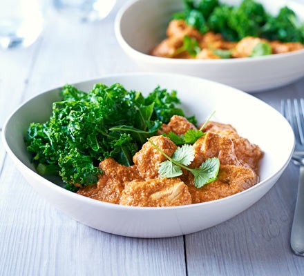 Cashew curry with greens