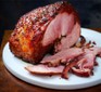 Slow cooker gammon served on a plate