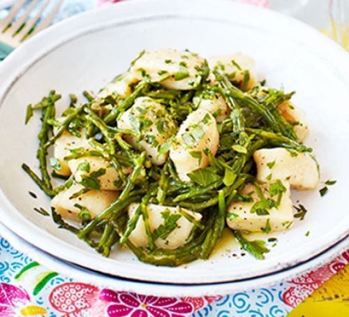 Gnocchi with parsley and samphire