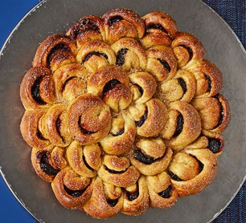 Sour cherry & marzipan chrysanthemum pastry